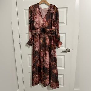 Soft Surroundings Rina Silk Floral Maxi Dress Women’s NWT Retail $250